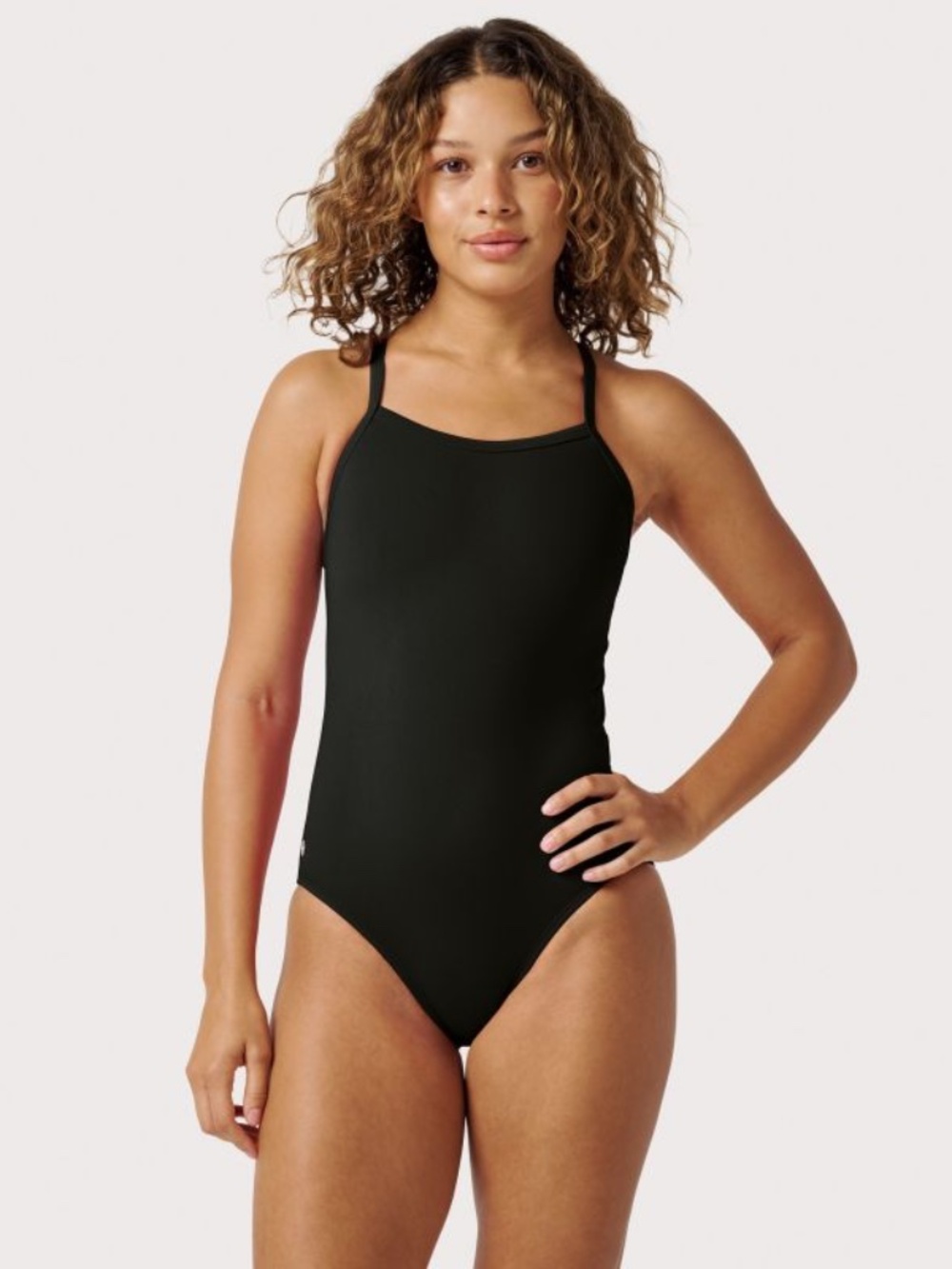 WATERMEN Black X-Back Classic One Piece Swimsuit SZ M 34 Lifeguard UPF 50+
